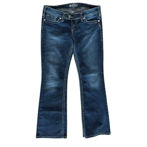 Silver Jeans Tuesday Bootcut Dark Wash Mid Rise Stretch Womens 32x31 - Picture 2 of 8